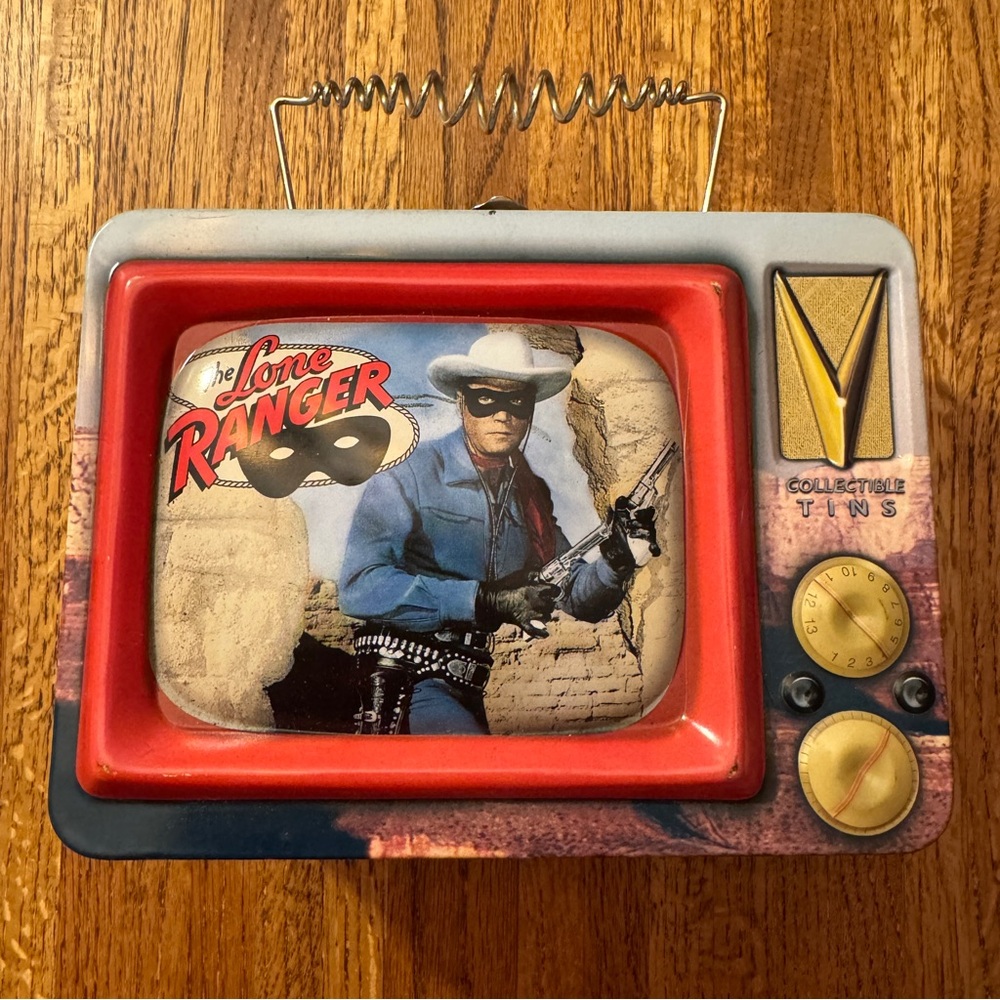 The Lone Ranger TV-Shaped Tin Tote Vandor Retro Collectible #19069 (Circa 1999)